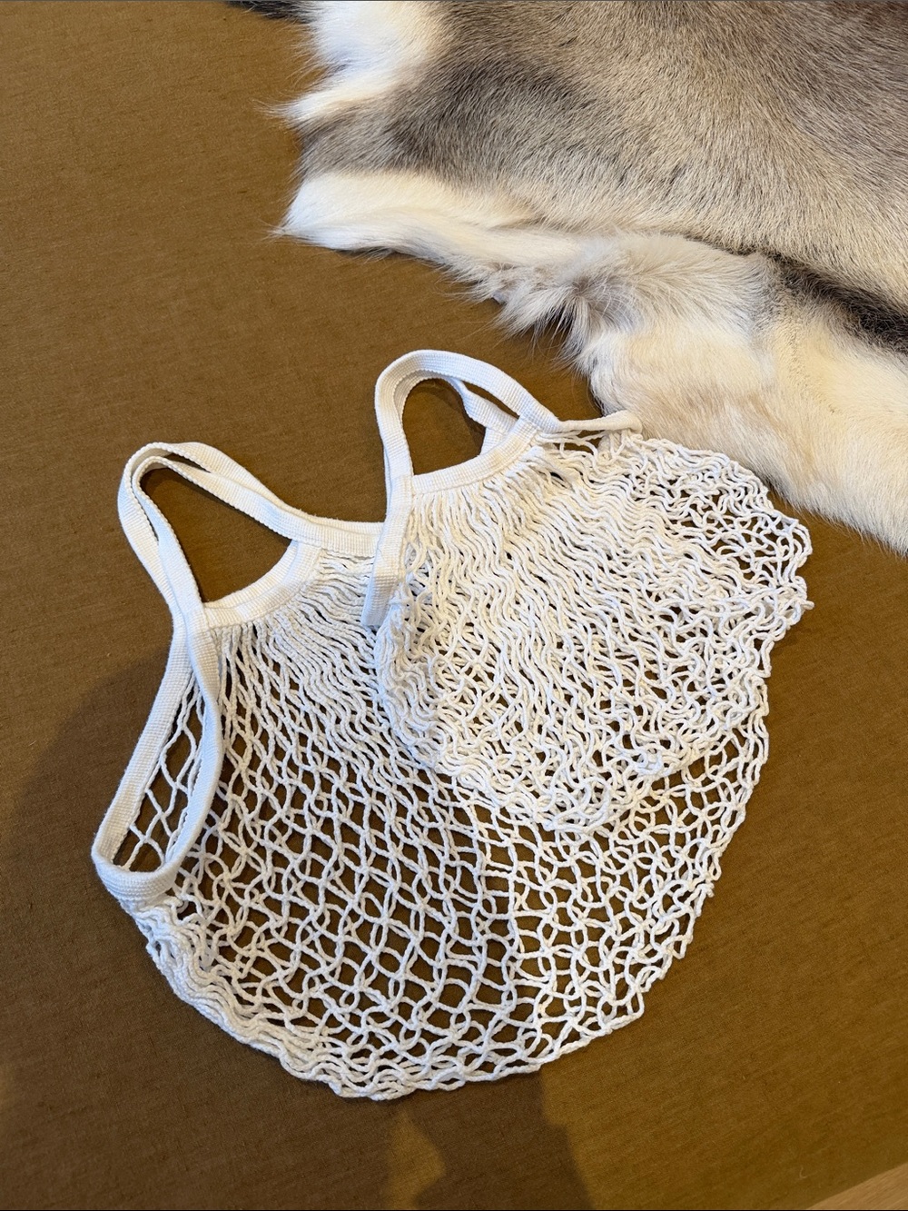 IKEA White Knit Mesh Market Tote Bag